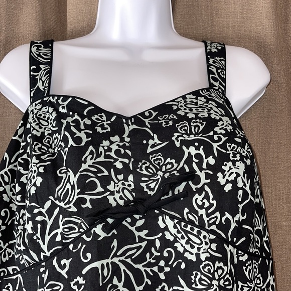 NWOT. KSL. Division of Karin Stevens. Black dress with teal designs. 14W. - Picture 3 of 14